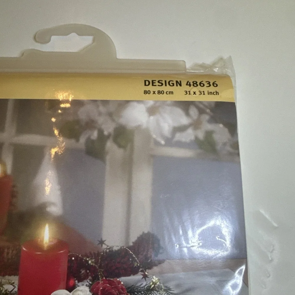 Rico Design Counted Cross Stitch Kit Christmas Table Cloth 31 x 31 inches #48636